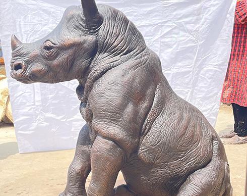 3 custom animal statues