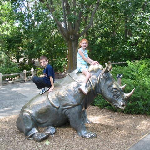 Rhino Garden Statue