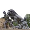 lion attack statue