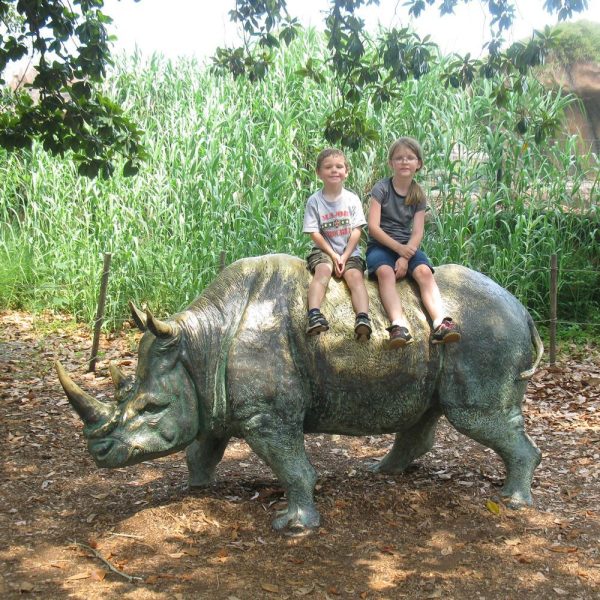 bronze rhinoceros sculpture