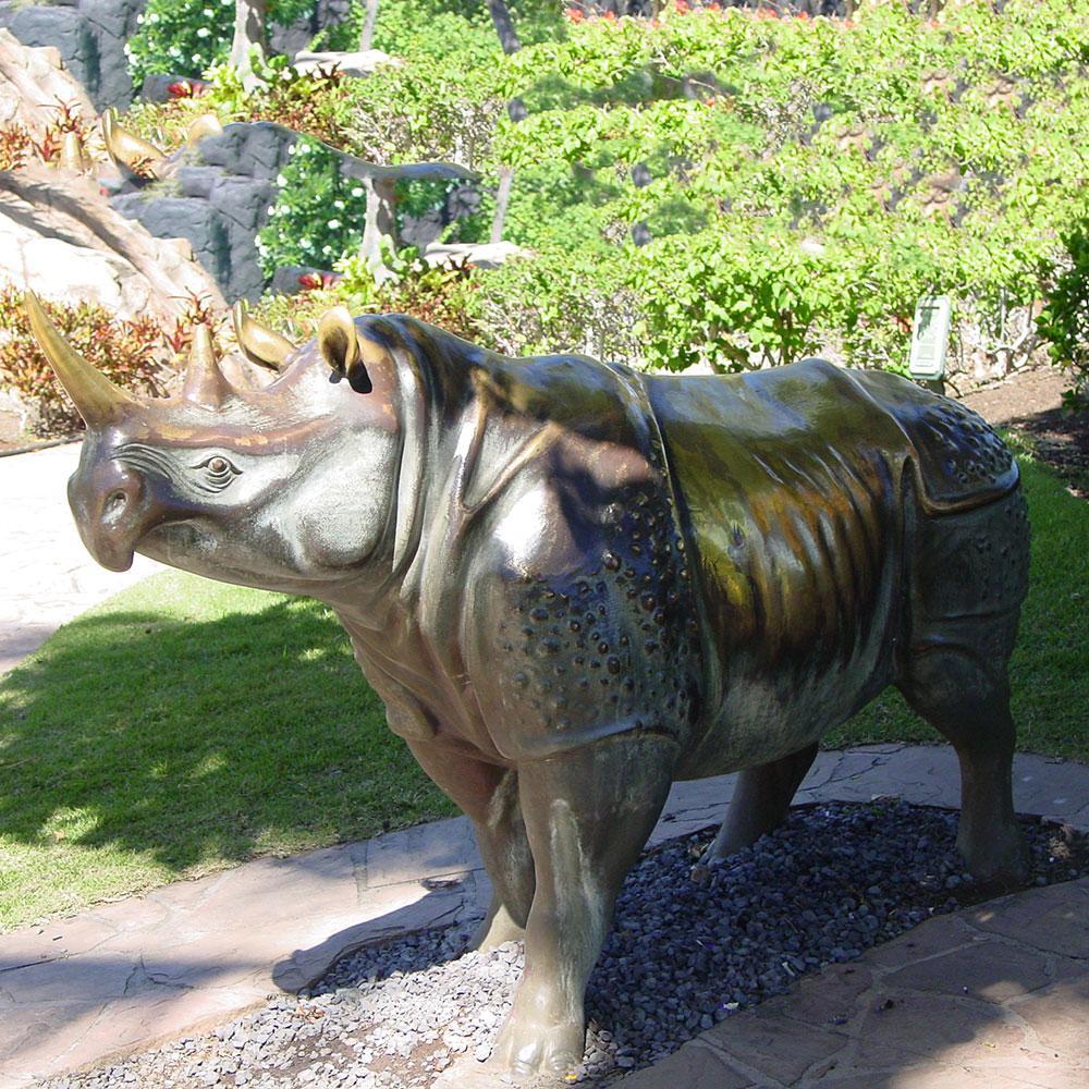 bronze rhino sculpture