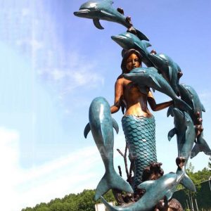 mermaid and dolphin statue