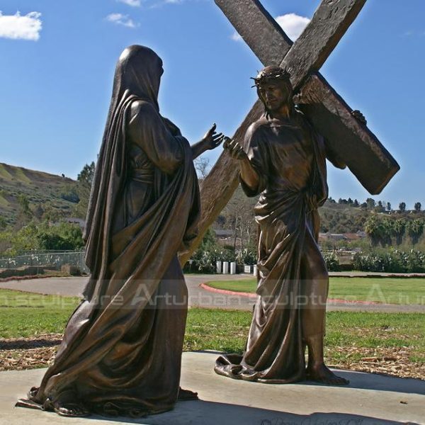 christ carrying cross statue