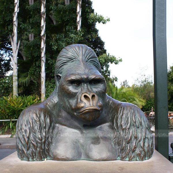 gorilla bust sculpture