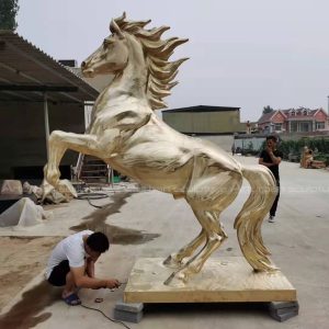 Gold horse statue