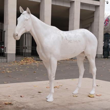 white marble horse statue