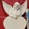 heart tombstone with angel