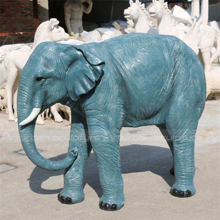 green life size elephant statue
