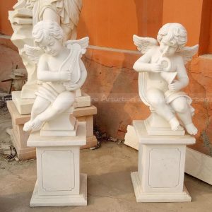 sitting cherub garden statue