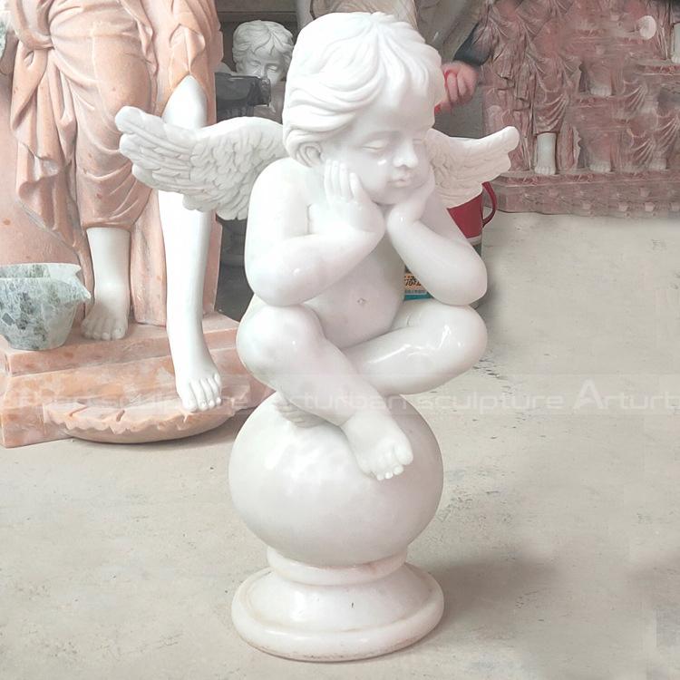 white stone cherub