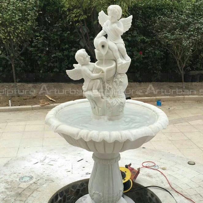 outdoor cherub marble fountains
