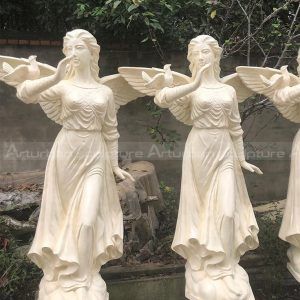 white marble angel statue