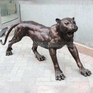 bronze jaguar sculpture