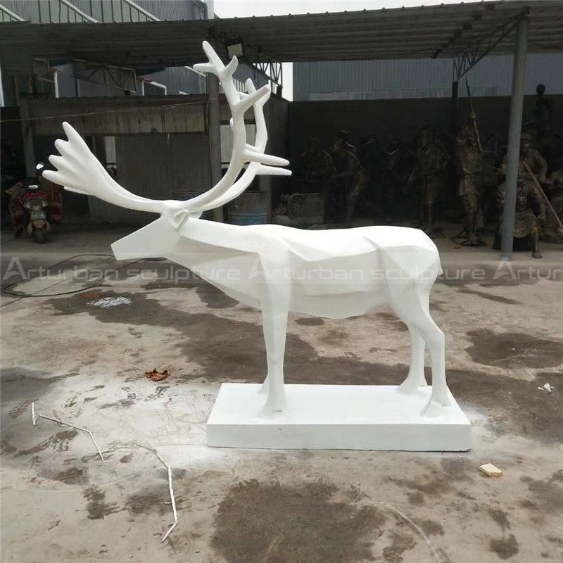 white reindeer statue