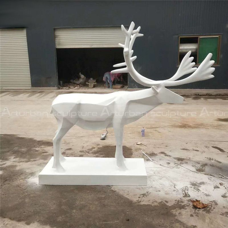 white deer statue