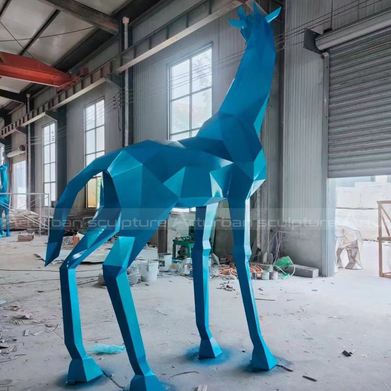 blue giraffe statue