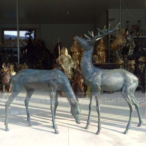 stag and doe garden ornaments