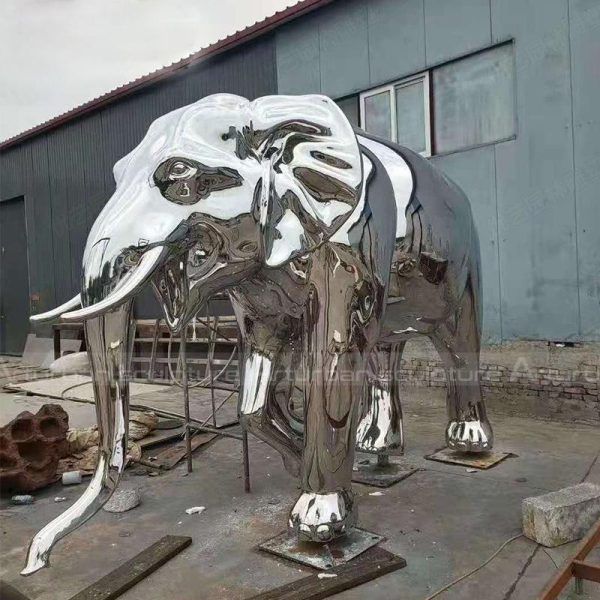 silver elephant statue