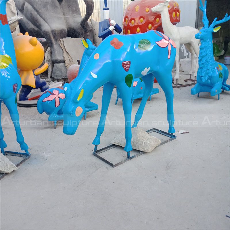 colorful deer statues