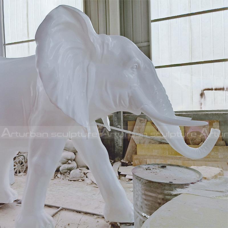 white fiberglass elephant statue
