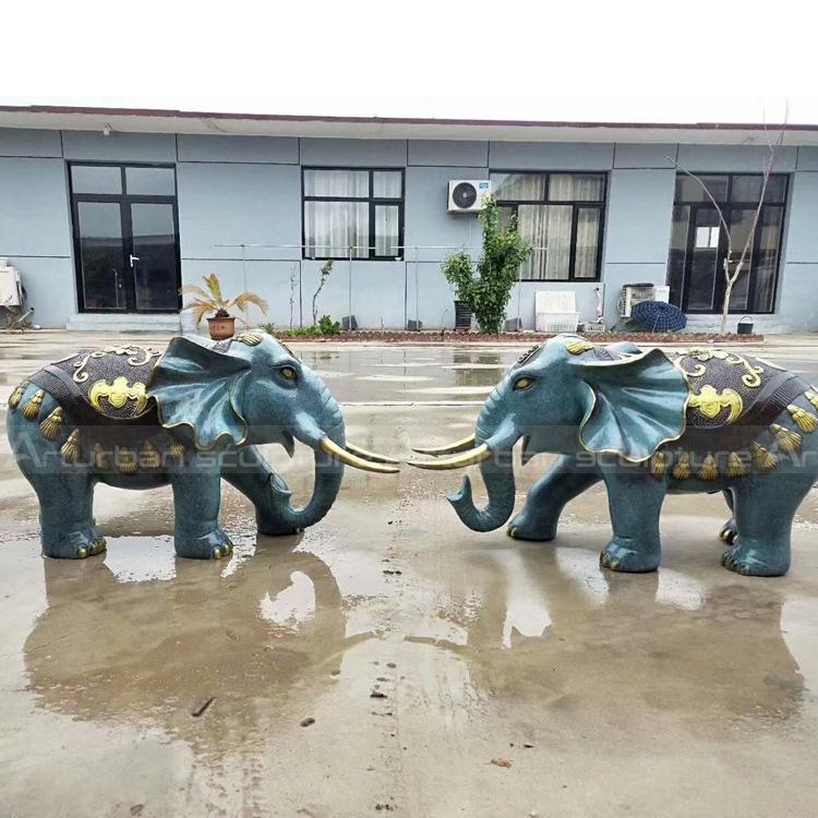 bronze elephant garden statue