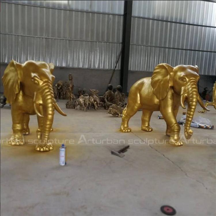 large golden elephant statue
