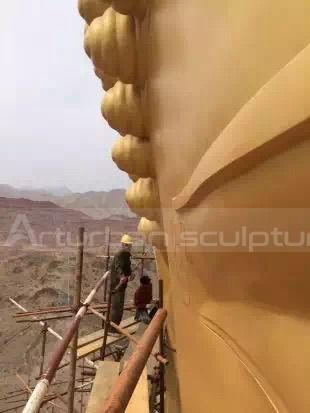 large buddha head sculpture