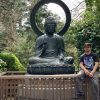 meditating buddha garden statue