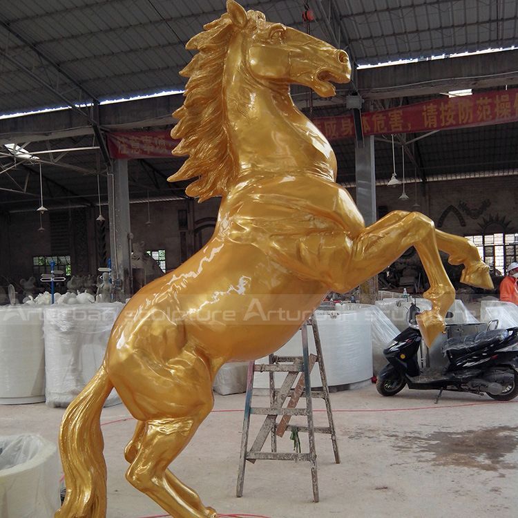 fiberglass gold horse statue for sale