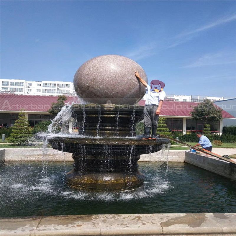 stone ball water feature