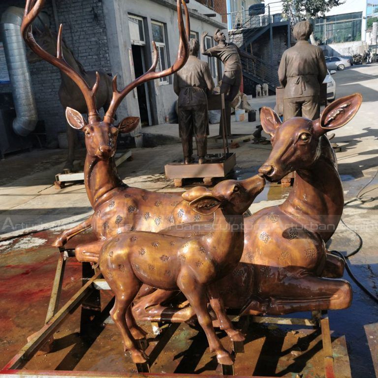 adorno de familia de ciervos