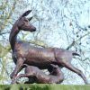 doe and fawn statue