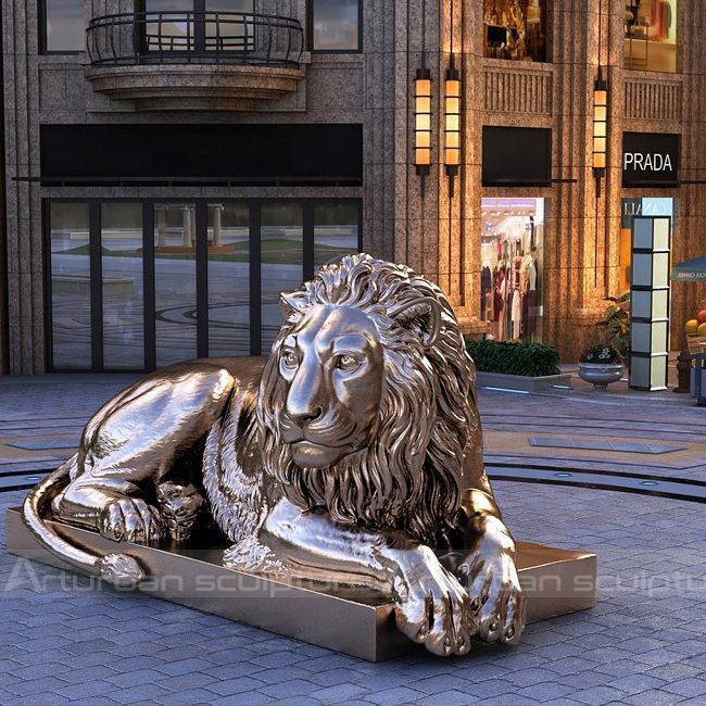 lying down lion statue