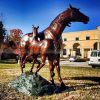 mare and foal statue