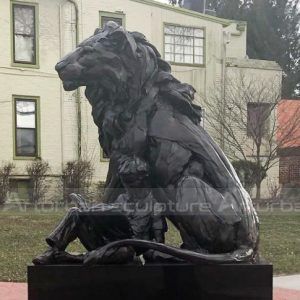 lion and boy statues