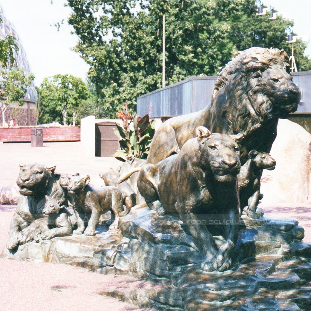 Outdoor lion statue