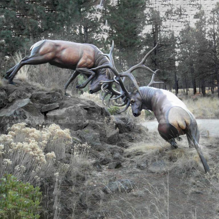 estátuas de cervos decoração externa