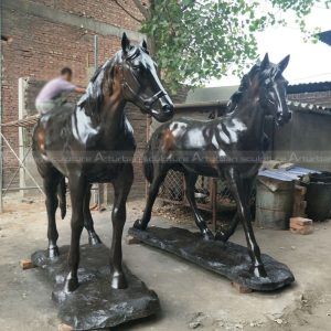 black stallion horse statue