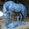 mare and foal bronze sculpture