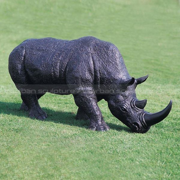 black rhino statue
