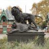 lion garden statue