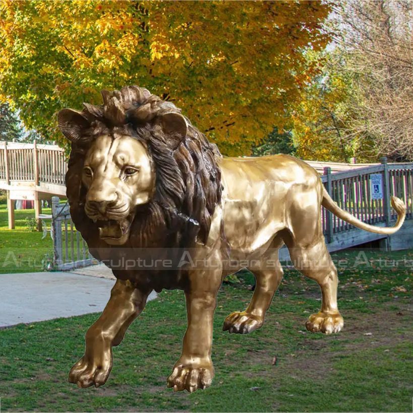 gold lion statue for sale