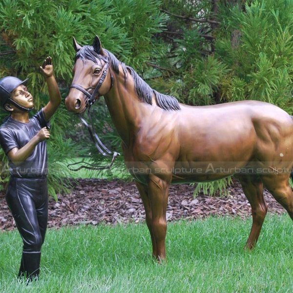 horse and girl statue