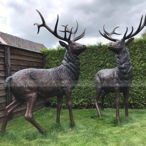 large bronze elk statue