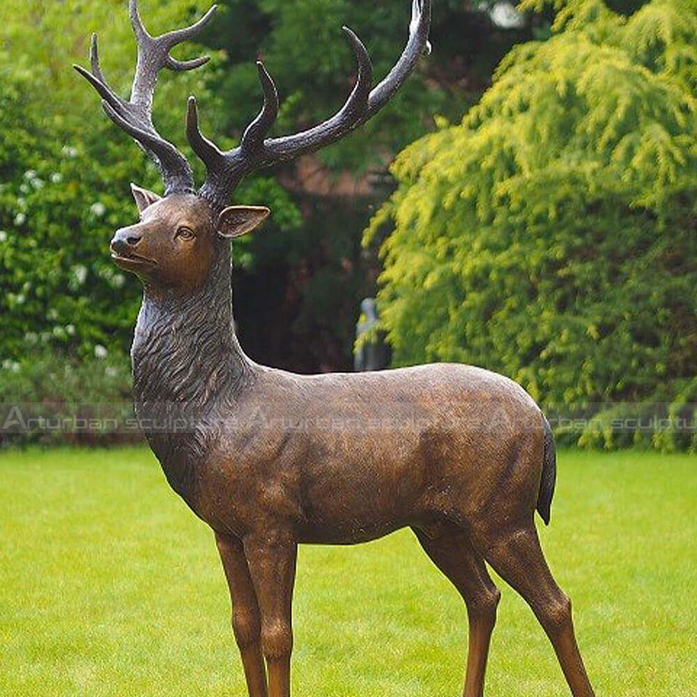 bronze deer sculpture