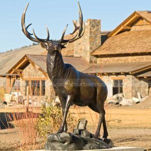 large bronze stag statue