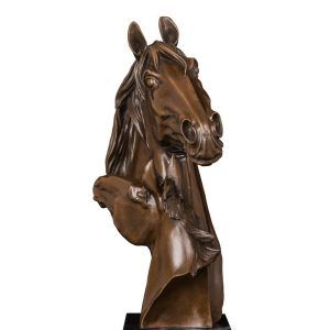 bronze horse head sculpture