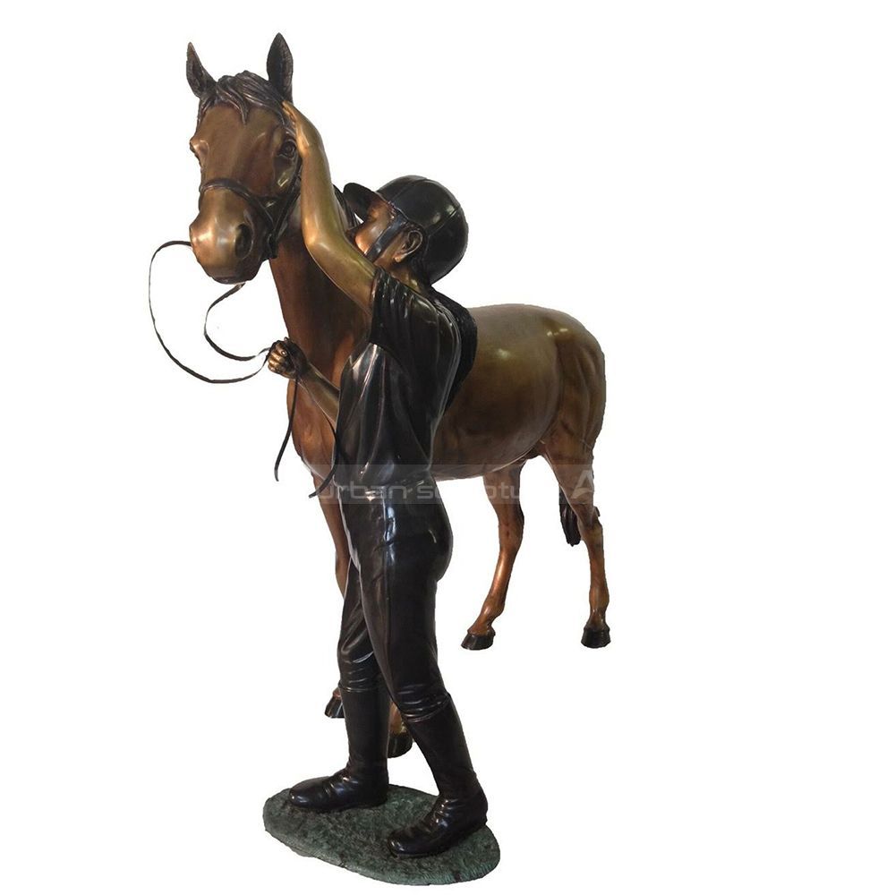 horse and girl statue