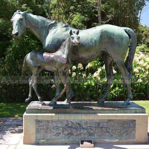 mare and foal sculpture