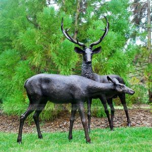 bronze deer garden sculptures